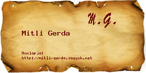 Mitli Gerda névjegykártya